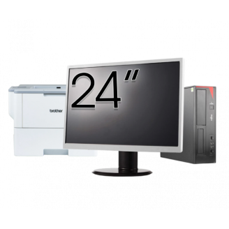 Pachet Calculator Second Hand Fujitsu Esprimo E420, Intel Core i3-4130 3.40GHz, 4GB DDR3, 500GB HDD + Monitor 24" + Imprimanta Brother HL-L6300DW