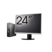 Pachet Calculator Second Hand Fujitsu Esprimo D556 SFF, Intel Core i3-6100 3.70GHz, 8GB DDR4, 500GB HDD + Monitor 24"