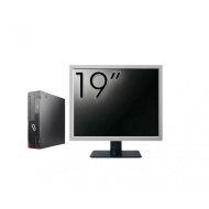 Pachet Calculator Second Hand Fujitsu Esprimo D556 SFF, Intel Core i3-6100 3.70GHz, 8GB DDR4, 256GB SSD + Monitor 19"