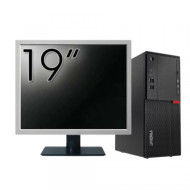 Pachet Calculator Second Hand LENOVO M710T Tower, Intel Core i3-6100 3.70GHz, 8GB DDR4, 500GB HDD, DVD-ROM + Monitor 19"