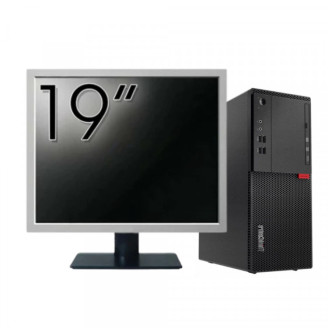 Pachet Calculator Second Hand LENOVO M710T Tower, Intel Core i3-6100 3.70GHz, 8GB DDR4, 500GB HDD, DVD-ROM + Monitor 19"