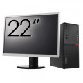 Pachet Calculator Second Hand LENOVO M710T Tower, Intel Core i3-6100 3.70GHz, 8GB DDR4, 500GB HDD, DVD-ROM + Monitor 22"
