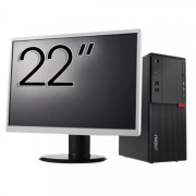 Pachet Calculator Second Hand LENOVO M710T Tower, Intel Core i3-6100 3.70GHz, 8GB DDR4, 500GB HDD, DVD-ROM + Monitor 22"