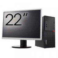 Pachet Calculator Second Hand LENOVO M710T Tower, Intel Core i3-6100 3.70GHz, 8GB DDR4, 500GB HDD, DVD-ROM + Monitor 22"