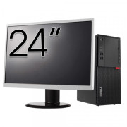 Pachet Calculator Second Hand LENOVO M710T Tower, Intel Core i3-6100 3.70GHz, 8GB DDR4, 500GB HDD, DVD-ROM + Monitor 24"