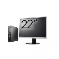 Pachet Calculator Second Hand Fujitsu Esprimo D957 SFF, Intel Core i5-6500T 2.50-3.10GHz, 8GB DDR4, 500GB HDD + Monitor 22"