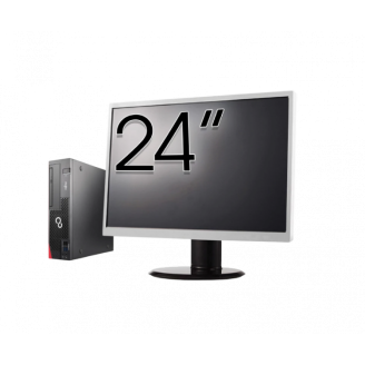 Pachet Calculator Second Hand Fujitsu Esprimo D957 SFF, Intel Core i5-6500T 2.50-3.10GHz, 8GB DDR4, 500GB HDD + Monitor 24"