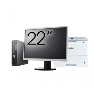 Pachet Calculator Second Hand Fujitsu Esprimo D957 SFF, Intel Core i5-6500T 2.50-3.10GHz, 8GB DDR4, 500GB HDD + Monitor 22" + Imprimanta Brother HL-L6300DW