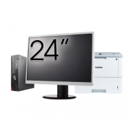Pachet Calculator Second Hand Fujitsu Esprimo D957 SFF, Intel Core i5-6500T 2.50-3.10GHz, 8GB DDR4, 500GB HDD + Monitor 24" + Imprimanta Brother HL-L6300DW