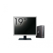 Pachet Calculator Second Hand Fujitsu Esprimo Q958 Mini PC, Intel Core i5-9500 3.00 - 4.40GHz, 8GB DDR4, 256GB SSD + Monitor 19"