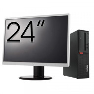 Pachet Calculator Second-Hand LENOVO M710S, Intel Core i3-6100t 3.20GHz, 8GB DDR4, 128GB SSD + Monitor 24"