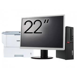 Pachet Calculator Second-Hand LENOVO M710S, Intel Core i3-6100t 3.20GHz, 8GB DDR4, 128GB SSD + Monitor 22" & Imprimanta Brother HL-L6300DW