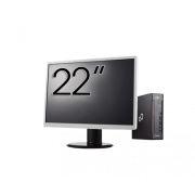 Pachet Calculator Second Hand Fujitsu Esprimo Q958 Mini PC, Intel Core i5-9500 3.00 - 4.40GHz, 8GB DDR4, 256GB SSD + Monitor 22"