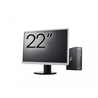 Pachet Calculator Second Hand Fujitsu Esprimo Q958 Mini PC, Intel Core i5-8400 2.80 - 4.00GHz, 8GB DDR4, 256GB SSD + Monitor 22"