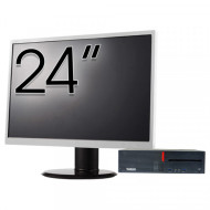 Pachet Calculator Second Hand LENOVO M700 SFF, Intel Core i5-6500 3.20GHz, 8GB DDR4, 256GB SSD, DVD-RW + Monitor 24"