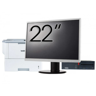 Pachet Calculator Second Hand LENOVO M700 SFF, Intel Core i5-6500 3.20GHz, 8GB DDR4, 256GB SSD, DVD-RW + Monitor 22" & Imprimanta Brother HL-L6300DW