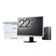 Pachet Calculator Second Hand Fujitsu Esprimo Q958 Mini PC, Intel Core i5-8400 2.80 - 4.00GHz, 8GB DDR4, 256GB SSD + Monitor 22" + Imprimanta Brother HL-L6300DW