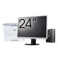 Pachet Calculator Second Hand Fujitsu Esprimo Q958 Mini PC, Intel Core i5-8400 2.80 - 4.00GHz, 8GB DDR4, 256GB SSD + Monitor 24" + Imprimanta Brother HL-L6300DW