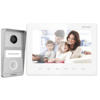 Kit videointerfon Hikvision, 2 fire, montaj incastrat, DS-KIS101-P/Surface,