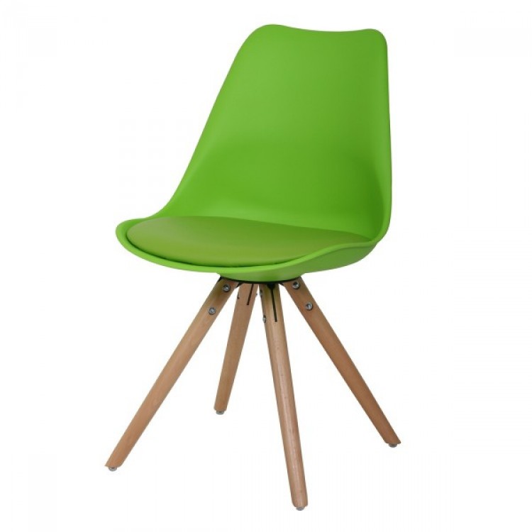Scaun Dining BUTIK, FL20354, Verde / Lemn