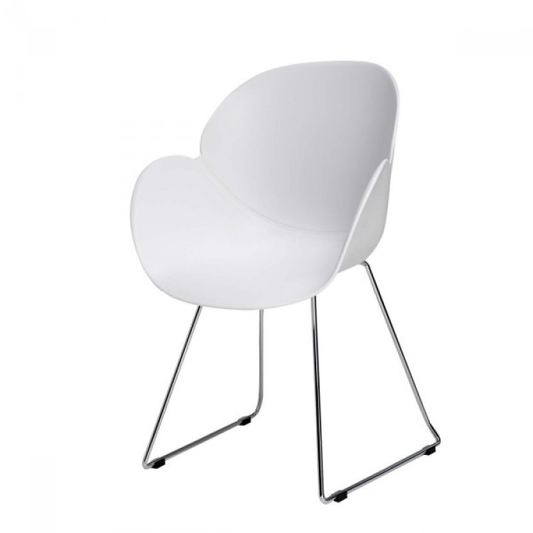 Scaun Dining BUTIK FL80510, Alb / Metal
