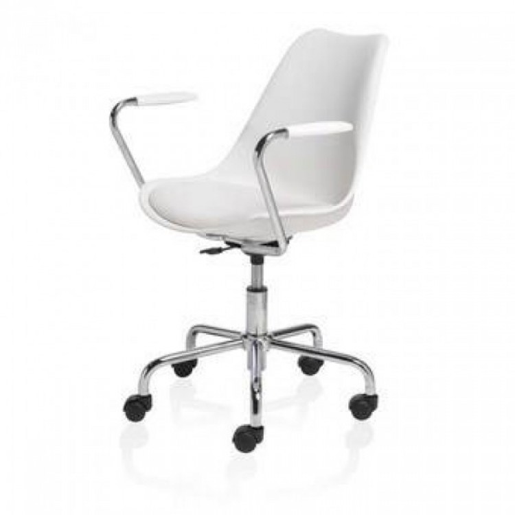 Scaun Office CUBETRADE FL20405 Model de Lux, Alb / Metal