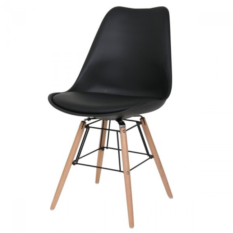 Scaun Dining BUTIK FL20371, Negru / Lemn