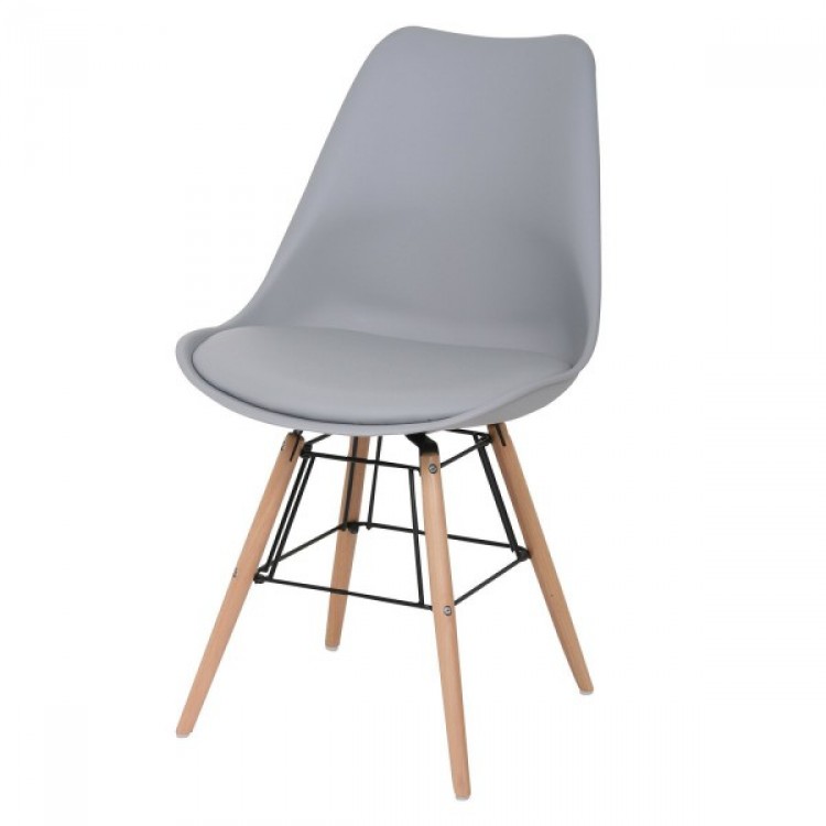 Scaun Dining BUTIK FL20372, Gri / Lemn