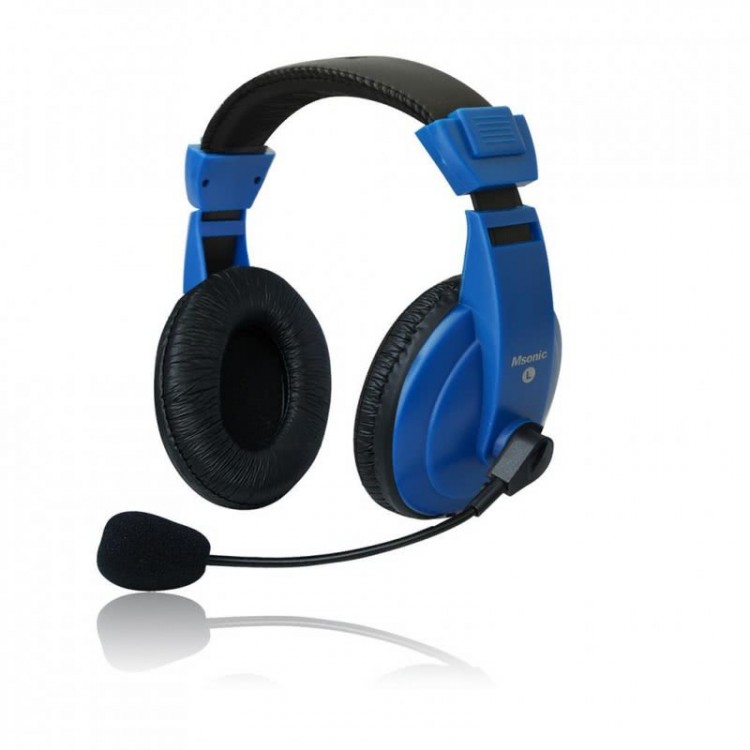 Set MSONIC casti microfon stereo, Albastru