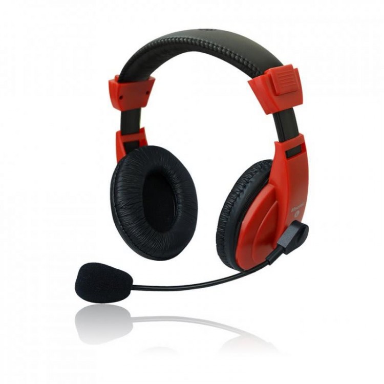 Set MSONIC casti microfon stereo, Rosu
