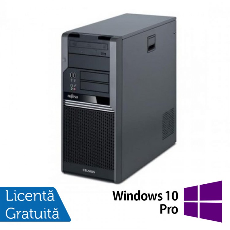Calculator Fujitsu CELSIUS W280, Intel Core i3-530 2.93GHz, 4GB DDR3, 250GB SATA, DVD-RW + Windows 10 Pro