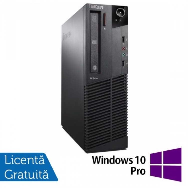 Calculator Refurbished Lenovo Thinkcentre M92p SFF, Intel Core i5-3470 3.2GHz, 4GB DDR3, 250GB SATA, DVD-ROM + Windows 10 Pro