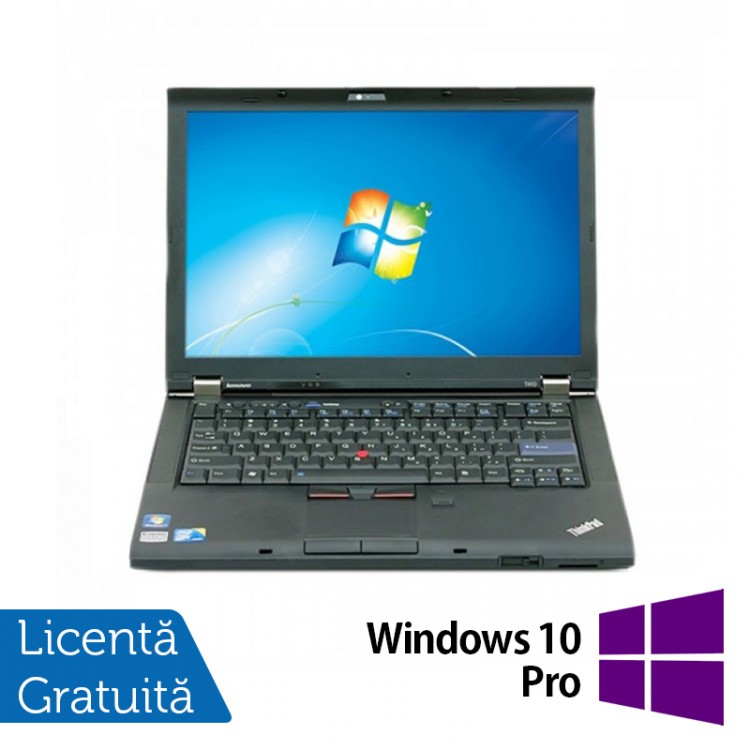 Laptop Refurbished LENOVO T410, Intel Core i5-520M 2.40 GHz, 4GB DDR3, 160GB SATA, DVD-RW, 14.1 Inch + Windows 10 Pro