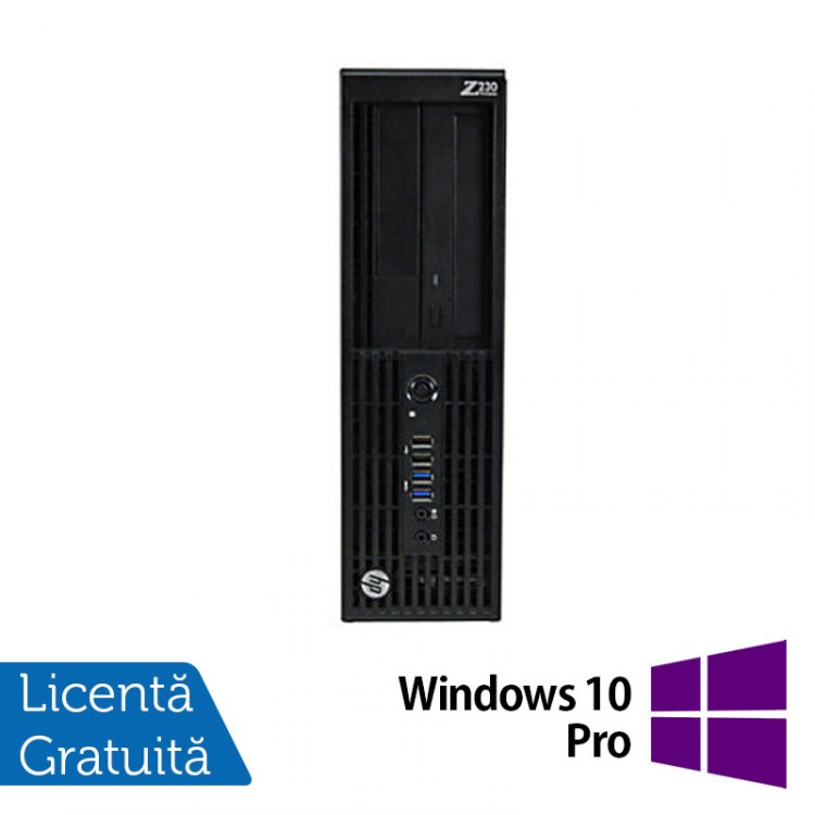 Workstation Refurbished HP Z230 Desktop, Intel Xeon Quad Core E3-1230 v3 3.30GHz-3.70GHz, 8GB DDR3, HDD 500GB SATA, DVR-RW, Placa video ATI FirePro V3900/1GB + Windows 10 Pro