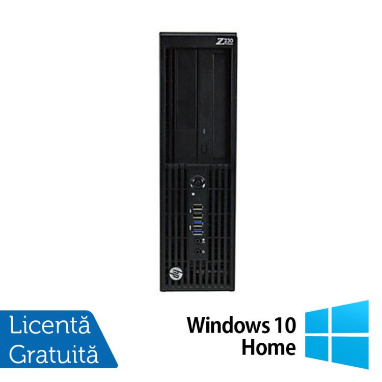 Workstation Refurbished HP Z230 Desktop, Intel Xeon Quad Core E3-1230 v3 3.30GHz-3.70GHz, 16GB DDR3, HDD 1TB SATA, DVR-RW, Placa video ATI FirePro V3900/1GB + Windows 10 Home