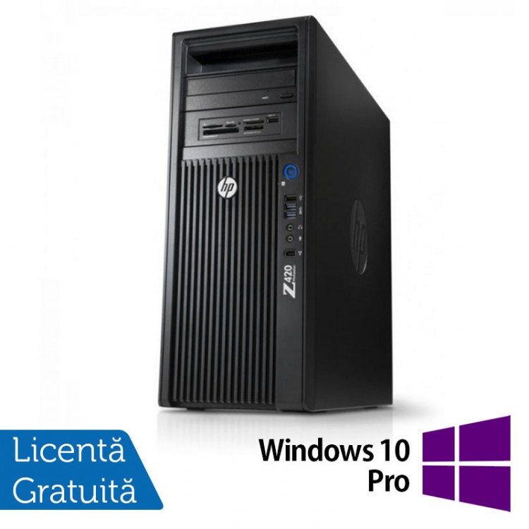 Gaming Workstation HP Z420, CPU Intel Xeon E5-2620 V2 2.10GHz-2.60GHz HEXA Core, 32GB DDR3 ECC, SSD 240GB + 2TB HDD, nVidia GeFo GeForce GTX 1060 + Windows 10 Pro 64 biti, Refurbished