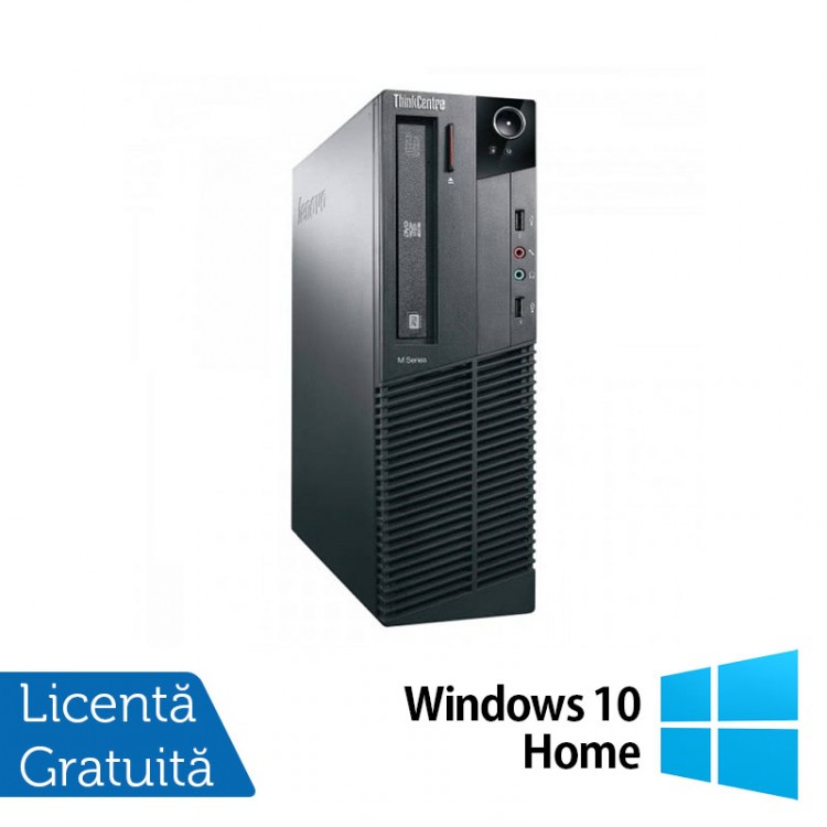 Calculator Refurbished LENOVO M81P, SFF, Intel Pentium Dual Core G850, 2.90GHz, 4GB DDR3, 250GB SATA + Windows 10 Home