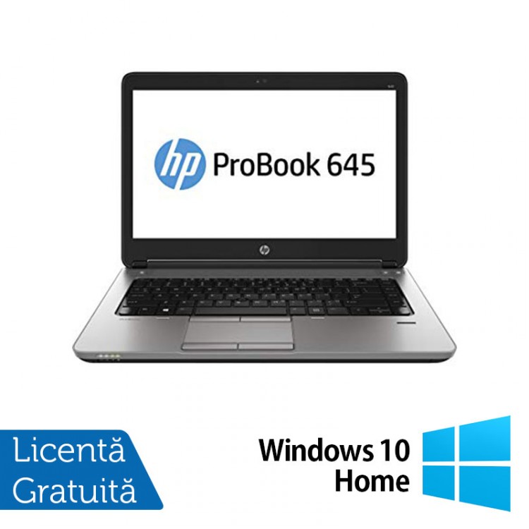Laptop Refurbished HP ProBook 645 G1, AMD Quad-Core A10-5750M 2.5GHz , 8GB DDR3, 320GB SATA, 14 Inch + Windows 10 Home