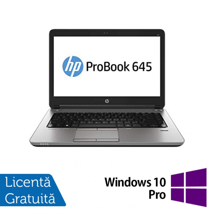 Laptop Refurbished HP ProBook 645 G1, AMD Quad-Core A10-5750M 2.5GHz , 8GB DDR3, 320GB SATA, 14 Inch + Windows 10 Pro