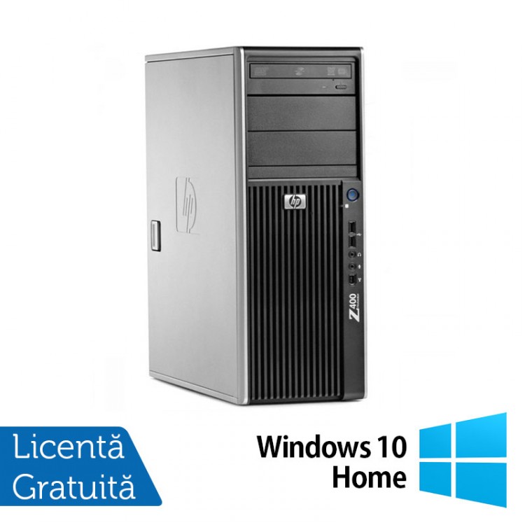 WorkStation Refurbished HP Z400, Intel Xeon Quad Core E5620, 2.40GHz, 4GB DDR3 ECC, 500GB SATA, AMD Radeon HD8490/1GB, DVD-RW + Windows 10 Home