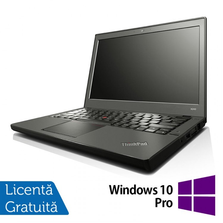 Laptop Refurbished Lenovo Thinkpad x240, Intel Core i5-4300U 1.90GHz, 8GB DDR3, 120GB SSD, 12 Inch + Windows 10 Pro