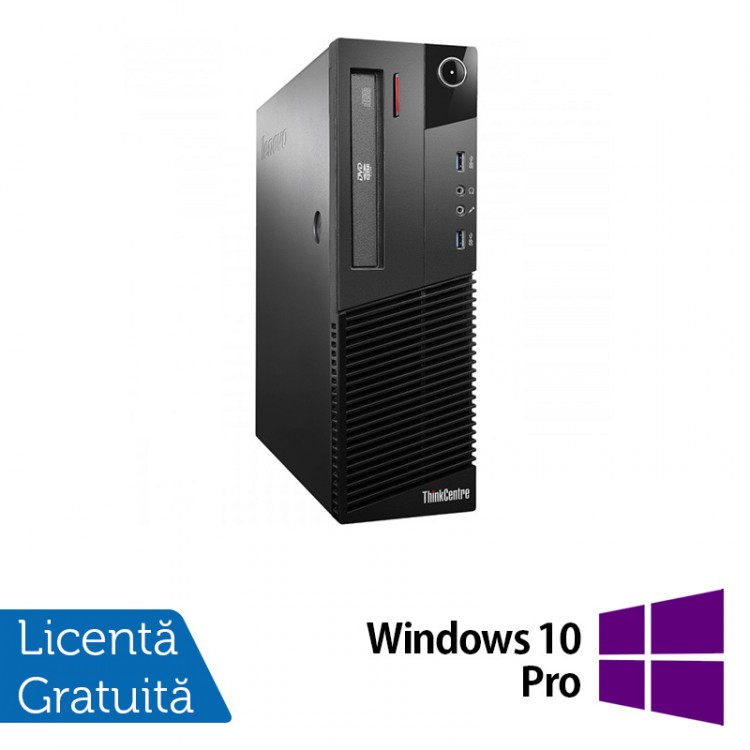 Calculator Lenovo Thinkcentre M93p Desktop, Intel Core i5-4570 3.20 GHz, 8GB DDR3, 500GB SATA, DVD-ROM + Windows 10 Pro
