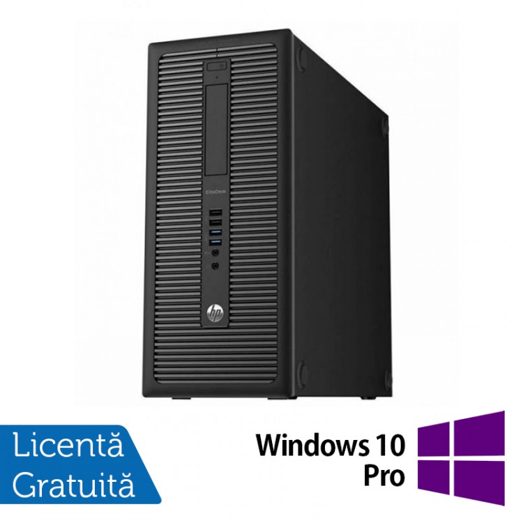 Calculator HP EliteDesk 800 G1 Tower, Intel Core i3-4130 3.40GHz, 8GB DDR3, 500GB SATA, DVD-RW + Windows 10 Pro