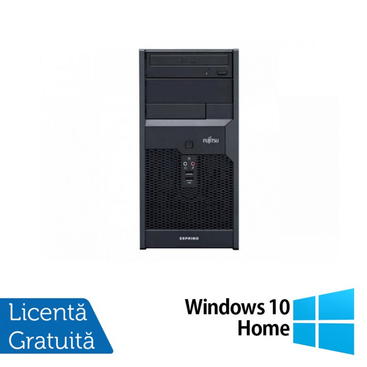 Calculator FUJITSU SIEMENS Esprimo P2560, Intel Pentium E5800 3.2 GHz, 2GB DDR3, 160GB SATA, DVD-ROM + Windows 10 Home