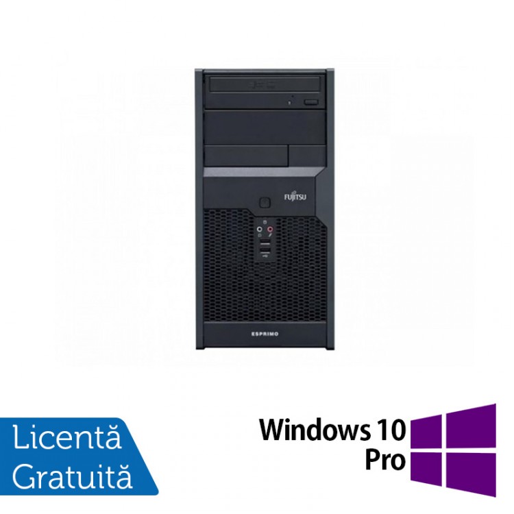 Calculator Fujitsu Siemens Esprimo P2560, Intel Pentium Dual Core E7500 2.93GHz, 2GB DDR3, 250GB SATA, DVD-RW + Windows 10 Pro