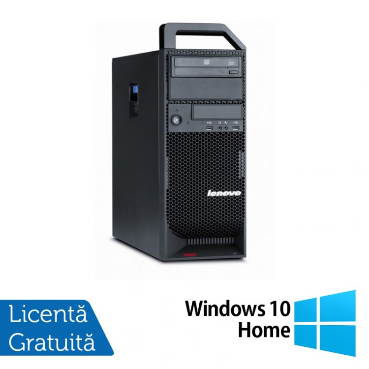 Workstation Lenovo ThinkStation S20 Tower, Intel Xeon Hexa Core X5650 2.66Ghz-3,06GHz, 8GB DDR3, SSD 120GB + 1TB HDD, nVidia NVS 315/1GB, DVD-RW + Windows 10 Home