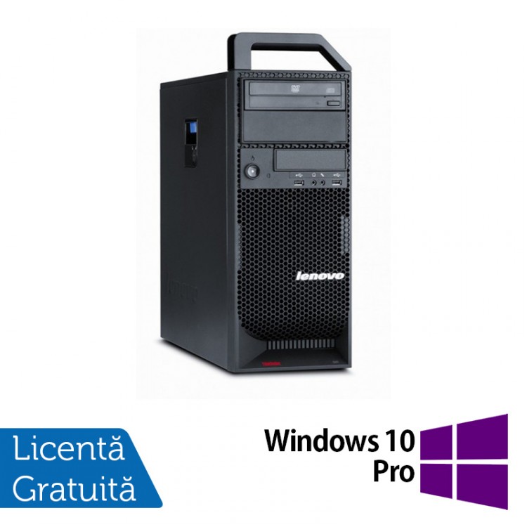 Workstation Lenovo ThinkStation S20 Tower, Intel Xeon Hexa Core X5650 2.66Ghz-3,06GHz, 8GB DDR3, SSD 120GB + 1TB HDD, nVidia NVS 315/1GB, DVD-RW + Windows 10 Pro