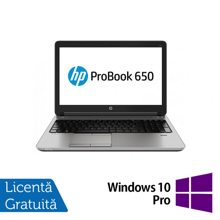 Laptop HP ProBook 650 G1, Intel Core i5-4200M 2.50GHz, 8GB DDR3, 320GB SATA, DVD-RW, 15 Inch + Windows 10 Pro