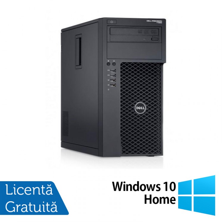 Workstation Dell Precision T1700, Intel Xeon Quad Core E3-1271 V3 3.60GHz - 4.00GHz, 16GB DDR3, 240GB SSD + 1TB SATA, nVidia Quadro K2000/2GB, DVD-RW + Windows 10 Home