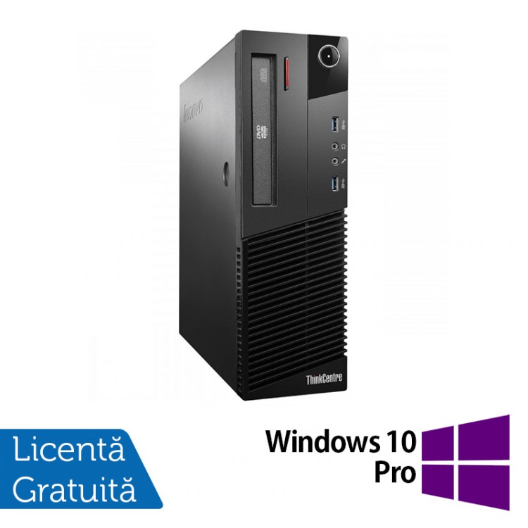 Calculator Lenovo Thinkcentre M93p SFF, Intel Core i3-3220 3.20GHz, 4GB DDR3, 250GB SATA, DVD-ROM + Windows 10 Pro